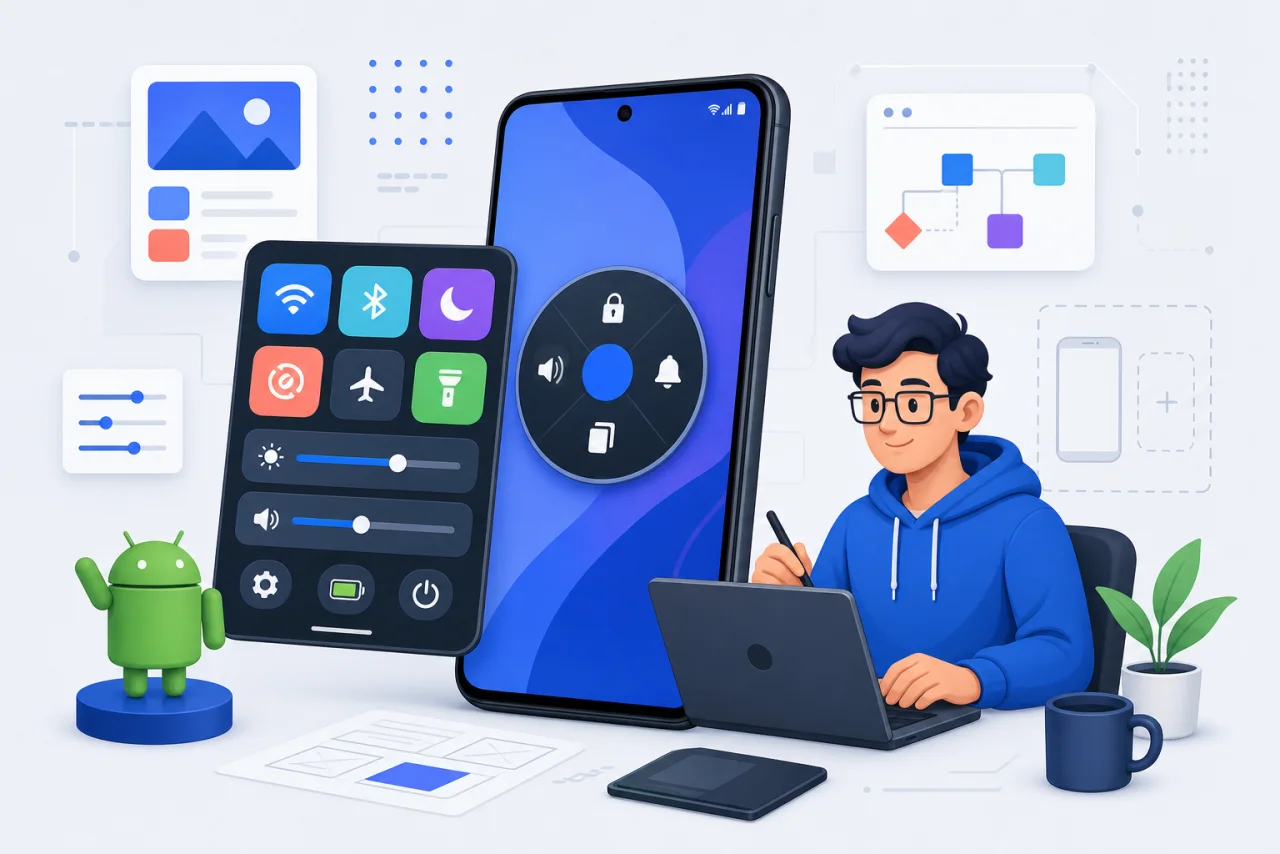 Android phone controls designed by a mobile app developer